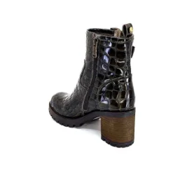 Rock|Bottines<Minka Bottines Bikers Fleur Cuir Coco Meg Marron