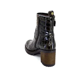 Rock|Bottines<Minka Bottines Bikers Fleur Cuir Coco Meg Marron