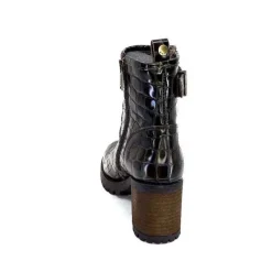 Rock|Bottines<Minka Bottines Bikers Fleur Cuir Coco Meg Marron