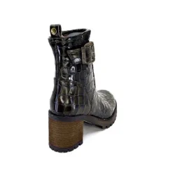 Rock|Bottines<Minka Bottines Bikers Fleur Cuir Coco Meg Marron