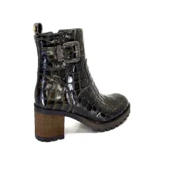 Rock|Bottines<Minka Bottines Bikers Fleur Cuir Coco Meg Marron