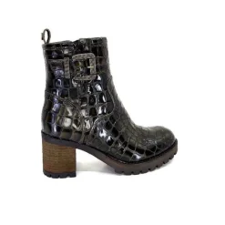 Rock|Bottines<Minka Bottines Bikers Fleur Cuir Coco Meg Marron