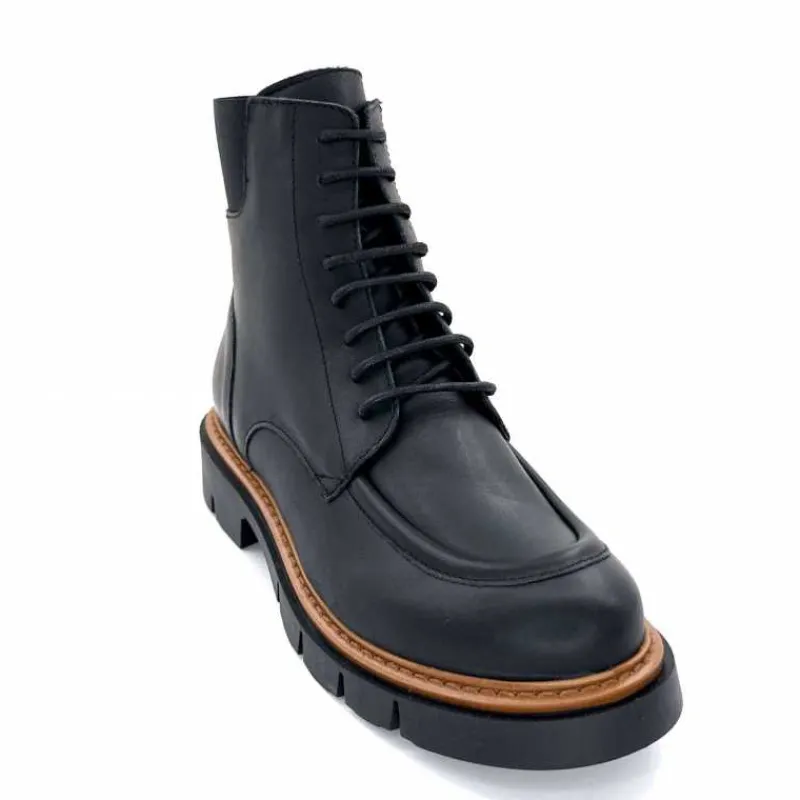 Masculin|Elégant<Ivoire0351a Bottines Derby Ivoire 2546056 Cuir Noir