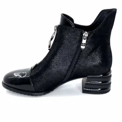 Fantaisie<Elue Par Nous Bottines Maculotte Cuir Irisé Vernis Noir