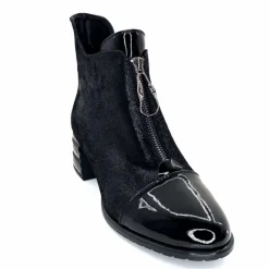 Fantaisie<Elue Par Nous Bottines Maculotte Cuir Irisé Vernis Noir