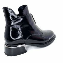 Basic<Elue Par Nous Bottines Sanchez Cuir Vernis Noir
