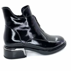 Basic<Elue Par Nous Bottines Sanchez Cuir Vernis Noir