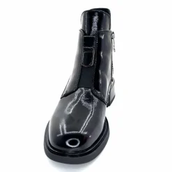 Basic<Elue Par Nous Bottines Sanchez Cuir Vernis Noir