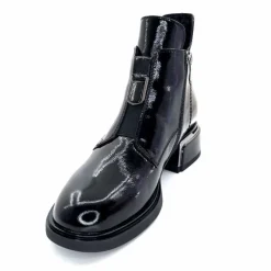 Basic<Elue Par Nous Bottines Sanchez Cuir Vernis Noir