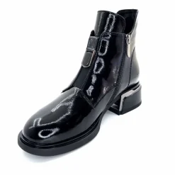 Basic<Elue Par Nous Bottines Sanchez Cuir Vernis Noir