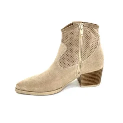 Féminin|Bottines Eté<Ivoire0104a Bottines Eté Ivoire A53079 Daim Fossile Beige