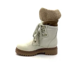 Neige|Montagne<Elena Bottines Fourrées 37003 Cuir Crème Beige