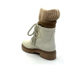 Neige|Montagne<Elena Bottines Fourrées 37003 Cuir Crème Beige