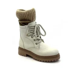 Neige|Montagne<Elena Bottines Fourrées 37003 Cuir Crème Beige
