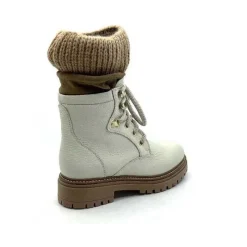 Neige|Montagne<Elena Bottines Fourrées 37003 Cuir Crème Beige