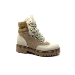 Neige|Montagne<Elena Bottines Fourrées 37044 Cuir Crème Beige