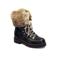 Montagne|Fourrure<Elena Bottines Fourrées 37091 Cortina Cuir Noir