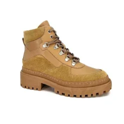 Montagne|Fourrées<Ivoire0209b Bottines Fourrées Ivoire 12301 Cuir Daim Taupe