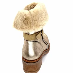 Fourrure|Elégant<MKD Bottines Fourrées Jessy Cuir Gold Or