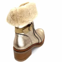 Fourrure|Elégant<MKD Bottines Fourrées Jessy Cuir Gold Or