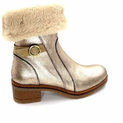 Fourrure|Elégant<MKD Bottines Fourrées Jessy Cuir Gold Or