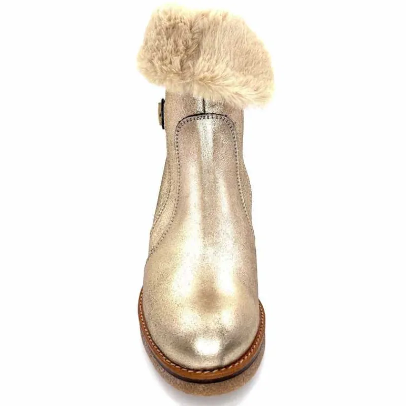 Fourrure|Elégant<MKD Bottines Fourrées Jessy Cuir Gold Or