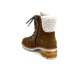 Fourrure|Fourrées<Ivoire-354 Bottines Fourrées Mouton Ivoire 109371 Daim Camel