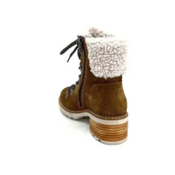 Fourrure|Fourrées<Ivoire-354 Bottines Fourrées Mouton Ivoire 109371 Daim Camel