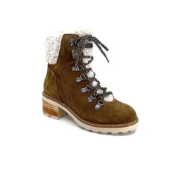 Fourrure|Fourrées<Ivoire-354 Bottines Fourrées Mouton Ivoire 109371 Daim Camel