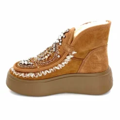 Compensées & Plateformes|Fourrure<nanku srls Bottines Fourrées Nan-Ku Dfh - 08 Daim Camel Marron