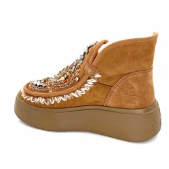 Compensées & Plateformes|Fourrure<nanku srls Bottines Fourrées Nan-Ku Dfh - 08 Daim Camel Marron