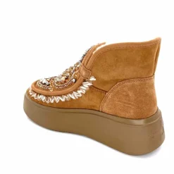 Compensées & Plateformes|Fourrure<nanku srls Bottines Fourrées Nan-Ku Dfh - 08 Daim Camel Marron