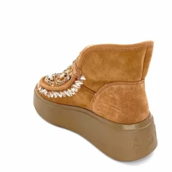 Compensées & Plateformes|Fourrure<nanku srls Bottines Fourrées Nan-Ku Dfh - 08 Daim Camel Marron