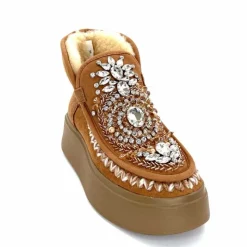 Compensées & Plateformes|Fourrure<nanku srls Bottines Fourrées Nan-Ku Dfh - 08 Daim Camel Marron