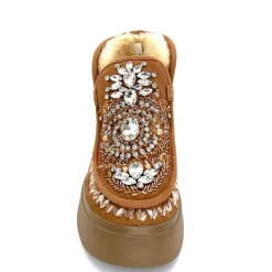 Compensées & Plateformes|Fourrure<nanku srls Bottines Fourrées Nan-Ku Dfh - 08 Daim Camel Marron