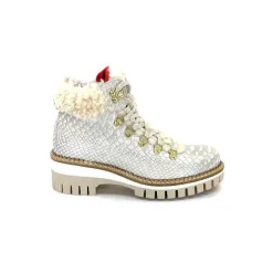 Neige|Montagne<new italia Bottines Fourrées 2415464 Cuir Perla &amp; Doré Blanc