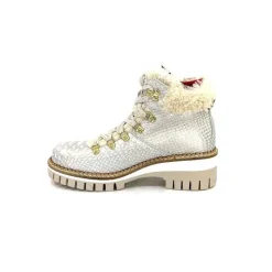 Neige|Montagne<new italia Bottines Fourrées 2415464 Cuir Perla &amp; Doré Blanc