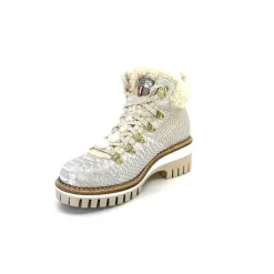 Neige|Montagne<new italia Bottines Fourrées 2415464 Cuir Perla &amp; Doré Blanc