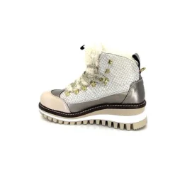 Montagne|Fourrure<new italia Bottines Fourrées 24154646 Perla Cuir &amp; Doré Blanc