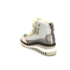 Montagne|Fourrure<new italia Bottines Fourrées 24154646 Perla Cuir &amp; Doré Blanc