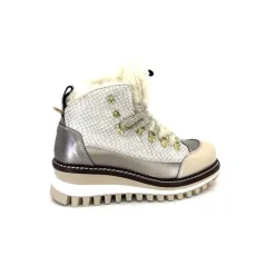 Montagne|Fourrure<new italia Bottines Fourrées 24154646 Perla Cuir &amp; Doré Blanc