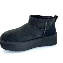 Montagne|Fourrées<sweet heritage Bottines Fourrées Patineuse Daim Noir