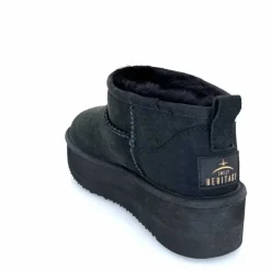 Montagne|Fourrées<sweet heritage Bottines Fourrées Patineuse Daim Noir