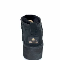 Montagne|Fourrées<sweet heritage Bottines Fourrées Patineuse Daim Noir