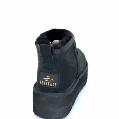 Montagne|Fourrées<sweet heritage Bottines Fourrées Patineuse Daim Noir