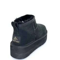 Montagne|Fourrées<sweet heritage Bottines Fourrées Patineuse Daim Noir