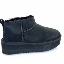 Montagne|Fourrées<sweet heritage Bottines Fourrées Patineuse Daim Noir