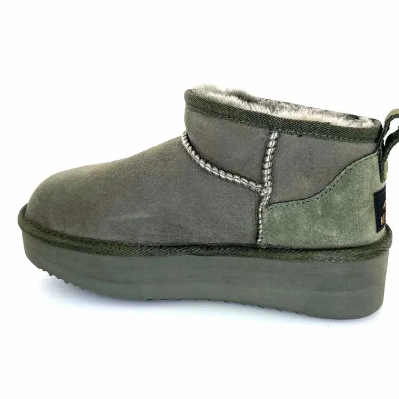 Montagne|Fourrure<sweet heritage Bottines Fourrées Patineuse Daim Vert