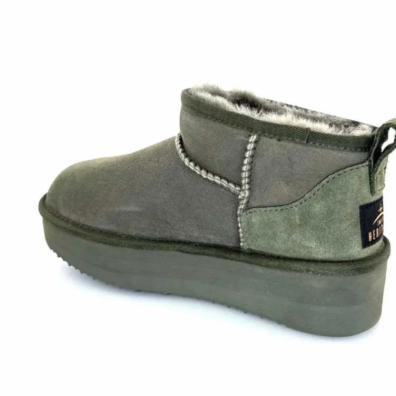 Montagne|Fourrure<sweet heritage Bottines Fourrées Patineuse Daim Vert