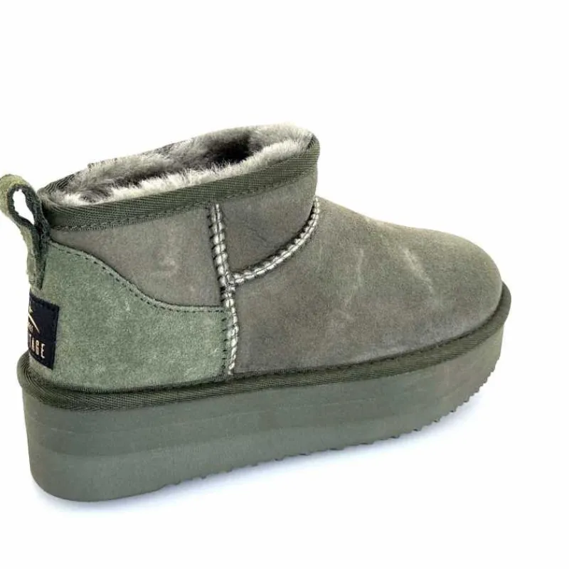 Montagne|Fourrure<sweet heritage Bottines Fourrées Patineuse Daim Vert